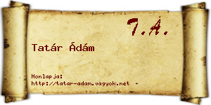 Tatár Ádám névjegykártya